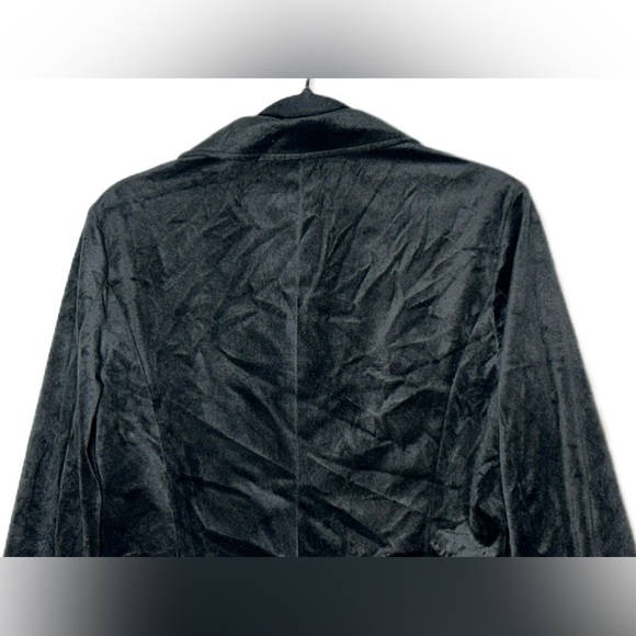 NWT CoffeeShop Black Velvet Moto Jacket with Front Zipper & Zipped Pockets, M - Picture 7 of 15